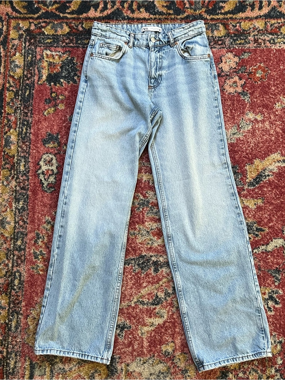 Zara Light Blue Women's Straight-Leg Jeans size 2